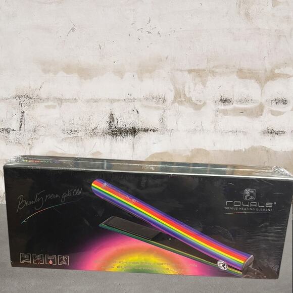 Royale Genius Heating Element Flat Iron Luxury Ceramic RAINBOW NEW - Picture 1 of 7